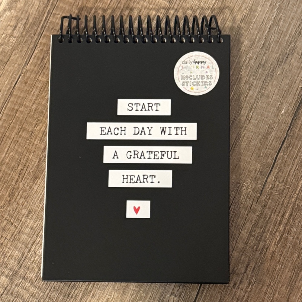 Daily Gratitude Spiral Journal - Black